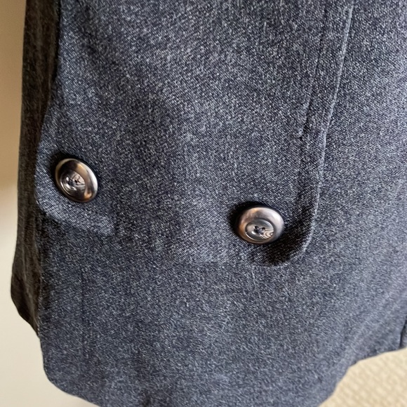 🛑SOLS❤️CAbi ponte twill Crew dark gray blazer wit/light gray piping - Picture 4 of 11